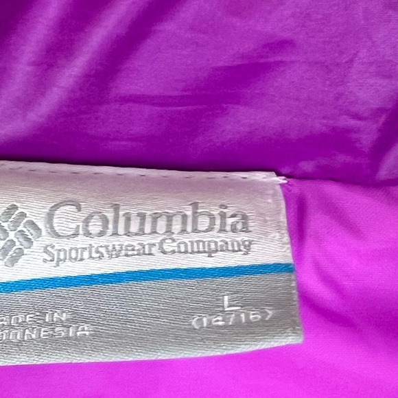 Columbia Girls Magenta Pink Puffer Jacket Size L 14-16 - Picture 7 of 8